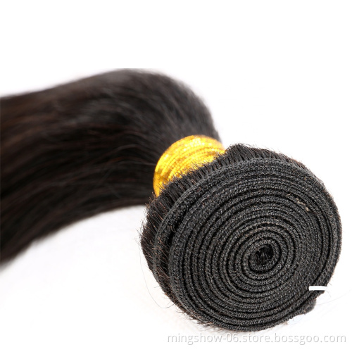 Straight Brazilian Hair Weave Bundles 100% Human Hair Bundles Natural Color Non Remy Hair Weave
